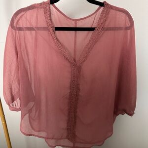 Elegant Sheer Pink Blouse
